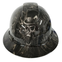 Top Hat Spider Web Skulls Custom Hydro Dipped Full Brim Hard Hat - Front View
