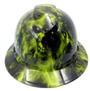 Lime Green Hades Custom Hydro Dipped Full Brim Hard Hat - Front View