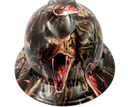 Snakebite pit Viper extreme snake Custom Hydro Dipped Full Brim Hard Hat - Front View