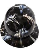 Urban Camo Fighter Jets Custom Hydro Dipped Full Brim Hard Hat - Front View