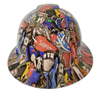 Sticker Bomb Custom Hydro Dipped Full Brim Hard Hat - Front View