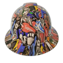 Sticker Bomb Custom Hydro Dipped Full Brim Hard Hat - Front View