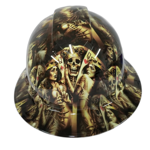 King's And Queens Custom Hydro Dipped Full Brim Hard Hat - Front View