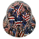 American Stoner Weed 420 Camo Custom Hydro Dipped Full Brim Hard Hat - Front View