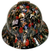 Till Death Do Us Part LA Street Life Custom Hydro Dipped Full Brim Hard Hat - Front View