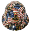 Don't Tread On Me American Flag Custom Hydro Dipped Full Brim Hard Hat - Front View