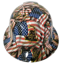 Don't Tread On Me American Flag Custom Hydro Dipped Full Brim Hard Hat - Front View