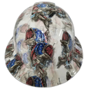 American Bass Fisherman USA Proud Custom Hydro Dipped Full Brim Hard Hat - Front View