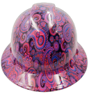 Hot Pink Brad Paisleys Custom Hydro Dipped Full Brim Hard Hat - Front View