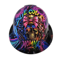 Blue Collar Momma custom hydro dipped hard hat - front view