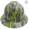 Wicked Fire Hi Vis Lime Custom Hydro Dipped Full Brim Hard Hat - Front View
