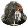 Pow/Mia Carolina Camo Woods Custom Hydro Dipped Full Brim Hard Hat - Front View