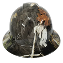 Pow/Mia Carolina Camo Woods Custom Hydro Dipped Full Brim Hard Hat - Front View