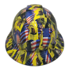 Don'T Tread On Me USA Flag Custom Hydro Dipped Full Brim Hard Hat - Front View