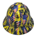 Don'T Tread On Me USA Flag Custom Hydro Dipped Full Brim Hard Hat - Front View