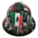 Mexican Pride Ultimate Airbrush Editio Custom Hydro Dipped Full Brim Hard Hat - Front View