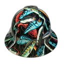 Big Bass Fishing Lures Custom Hydro Dipped Full Brim Hard Hat - Front View
