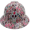 Sugar Skulls Custom Hydro Dipped Full Brim Hard Hat - Front View