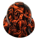 Hi Vis Orange Soul Reaper Custom Hydro Dipped Full Brim Hard Hat - Front View