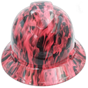 Wicked Fire Hi Vis Pink Custom Hydro Dipped Full Brim Hard Hat - Front View