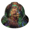 Leprechaun Irish Lucky Custom Hydro Dipped Full Brim Hard Hat - Front View
