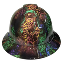 Leprechaun Irish Lucky Custom Hydro Dipped Full Brim Hard Hat - Front View