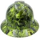 Skulls N Roses Custom Hydro Dipped Full Brim Hard Hat - Front View