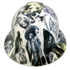 Viva Mi Raza Chicano Tattoos Custom Hydro Dipped Full Brim Hard Hat - Front View