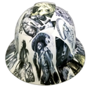 Viva Mi Raza Chicano Tattoos Custom Hydro Dipped Full Brim Hard Hat - Front View