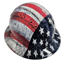 American Metal USA Flag American Custom Hydro Dipped Full Brim Hard Hat - Front View