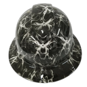 Black and white skulls Custom Hydro Dipped Full Brim Hard Hat - Front View