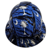 South Carolina State Flag Custom Hydro Dipped Full Brim Hard Hat - Front View