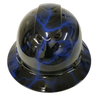 Blue Lightning Custom Hydro Dipped Full Brim Hard Hat - Front View