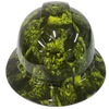 Hi Vis Green Melting Zombies Custom Hydro Dipped Full Brim Hard Hat - Front View