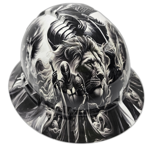 Warriors Of Christ Christianity Jesus Custom Hydro Dipped Full Brim Hard Hat - Front View