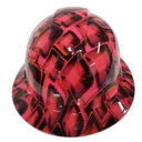 Hot Pink Hollywood Flash Cubes Custom Hydro Dipped Full Brim Hard Hat - Front View