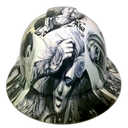 Chicano Girls Lowrider Art Custom Hydro Dipped Full Brim Hard Hat - Front View