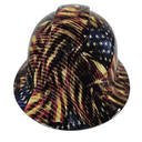 American Carbon Fiber USA Flags Custom Hydro Dipped Full Brim Hard Hat - Left Side View