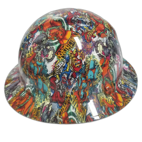 Pirate Booty Camo Custom Hydro Dipped Full Brim Hard Hat - Left Side View