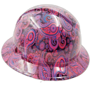 Hot Pink Brad Paisleys Custom Hydro Dipped Full Brim Hard Hat - Left Side View