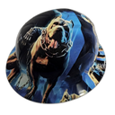 Pit Bulls To The Grave Bully Pits Custom Hydro Dipped Full Brim Hard Hat - Left Side View