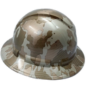 Desert Storm Digital Extreme Camo Custom Hydro Dipped Full Brim Hard Hat - Left Side View