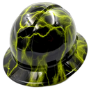 Lime Lightning Custom Hydro Dipped Full Brim Hard Hat - Left Side View