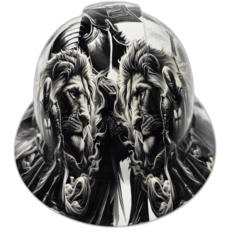 Crusader Knight & Lion Faith hard hat left side view
