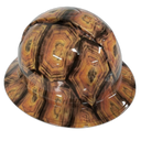 Shell Head Turtle Shell Tortoise Custom Hydro Dipped Full Brim Hard Hat - Left Side View