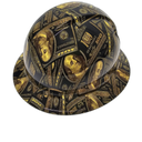 Big Money Goldbacks Gettin The Bag Custom Hydro Dipped Full Brim Hard Hat - Left Side View