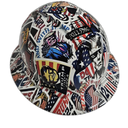 2024 Sticker Bomb Custom Hydro Dipped Full Brim Hard Hat - Left Side View