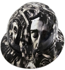 Jesus Christ Big Faces Jesus Saves Custom Hydro Dipped Full Brim Hard Hat - Left Side View