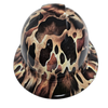 Cowboy Camo Cow Hide Realistic Custom Hydro Dipped Full Brim Hard Hat - Left Side View