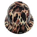 Cowboy Camo Cow Hide Realistic Custom Hydro Dipped Full Brim Hard Hat - Left Side View